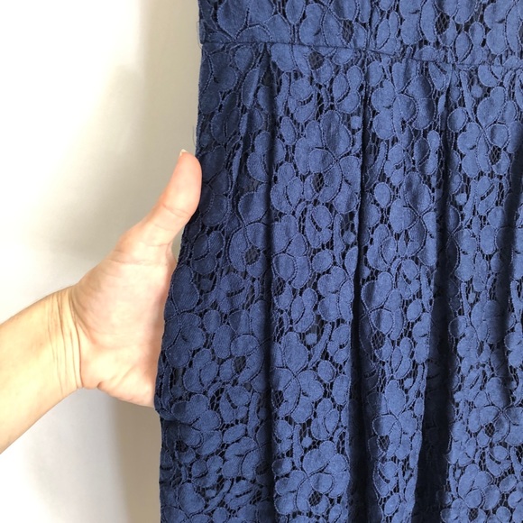 Madewell Navy Blue Lace Mini Dress - Picture 4 of 6